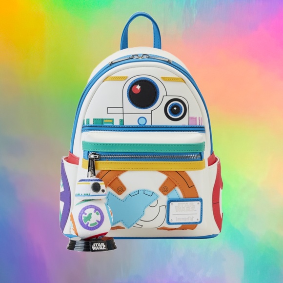 Loungefly Limited Edition Star Wars BB-8 Pride Bobble-Head Pop and Bag B… - Picture 2 of 16